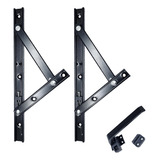 Kit Para Janela Maxim ar Braço 40cm Preto Cm Fecho Alavanca