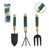 Kit Para Jardim Com Pá Garfo E Ancinho Rastelo 3 Peças