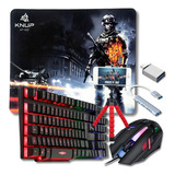 Kit Para Jogos Celular Mobilador Teclado Rgb Gamer Mouse Pad