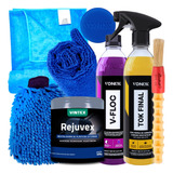 Kit Para Lavar Moto Shampoo Cera Tok Final Luva Pano Vonixx