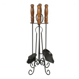 Kit Para Limpeza De Lareira Manutenção Fogo Cabo Madeira