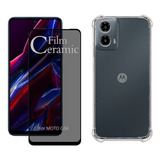 Kit Para Moto G34 | Cerâmica Privativa Fosca | Capa