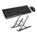 Kit Para Notebook Teclado E Mouse Sem Fio Usb E Base Suporte