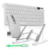 Kit Para Notebook Teclado E Mouse Sem Fio Usb E Suporte Base