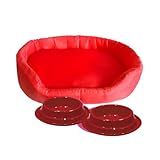 Kit Para PET Cama Confortável 2 Comedouros Bebedouros De 600 Ml Ideal Para Cães E Gatos VERMELHO