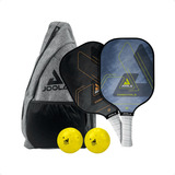 Kit Para Pickleball  2 Raquetes  2 Bolas E 1 Mala 