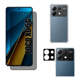 Kit Para Poco X6 5g Película Privacidade Capa Câmera