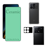 Kit Para Poco X6 Pro 5g Película Cerâmica Capa Câmera