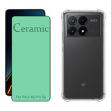 Kit Para Poco X6 Pro 5g Película Cerâmica Capa Tpu