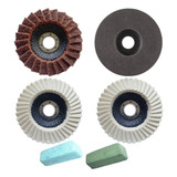 Kit Para Polir Disco Flap Aço Inox Alumínio E Metais 6 Pçs