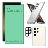 Kit Para S23 Ultra 5g Película Cerâmica Capa Câmera 3d
