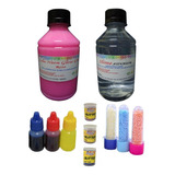 Kit Para Slime Premium Cola Neon Rosa   Ativador   Glitter