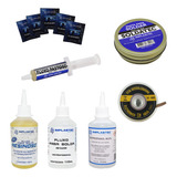 Kit Para Soldagem 7 Itens Fluxo Malha Lenço Umedecido Nfe