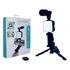 Kit Para Streaming De Vlogs E Microfone Com Luz De Tripé Palo Selfies  Cor Preta