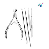 Kit Para Unhas Tramontina Em Aço Inox Com Pinça 4 Peças