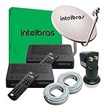Kit Parabolica Intelbras 2 Recetor Antena 2 Cabo Lnbf
