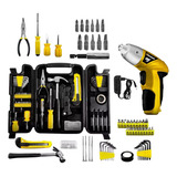 Kit Parafusadeira À Bateria 4 8v Jogo De Ferramentas 200 Peças Com Maleta Dobrável Titanium