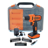 Kit Parafusadeira E Furadeira 12v Com 31 Acessórios E Maleta Black decker Ld12sc Laranja 110v 220v