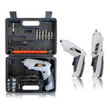 Kit Parafusadeira Elétrica Sem Fio Luatek 47 Chaves Fenda Philips Cor Cinza 110v 220v