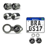 Kit Parafuso Placa Bico Pneu Roda Cromado Moto Honda Prata