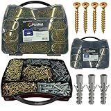 Kit Parafusos Buchas 1000 Pçs C-Maleta Chipboard P-Madeira