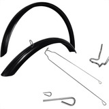 Kit Paralama Aço Plástico Preto Aro 26 Haste Bike Aro 26