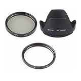 Kit Parasol Filtro Uv Cpl 58mm 18-55mm + Lenspen T5i T4i