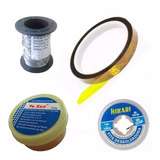 Kit Pasta De Solda Yaxun Malha Dessoldora Fita Kapton Solda