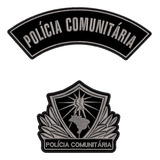 Kit Patchbordado Breve E Manicaca Tarja Polícia Comunitária