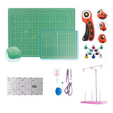 Kit Patchwork Base 60x45 Régua 30x15 Cortador 45mm Porta Fio