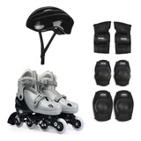 Kit Patins Cinza Tamanho M 34