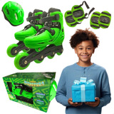 Kit Patins Infantil Proteção Capacete Joelheira Cotoveleiras