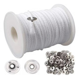 Kit Pavio 100 Algodão Diâmetro 3mm C 10 Metros 100 Ilhós