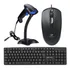 Kit Pdv Leitor De Código De Barras Usb Suporte Teclado Mouse