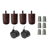 Kit Pé P63 Marrom 4x2 C Bucha Cama Box Baú Solteiro 6 5cm