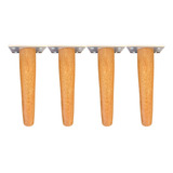 Kit Pé Palito Madeira Angelim 15cm Com Base Metal 4un