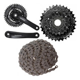 Kit Peças Shimano Cassete 8v Pedivela Tourney E Corrente