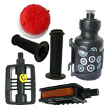 Kit Pedal Buzina Manopla Garrafinha Bicicletas Do Aro 14 16