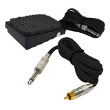 Kit Pedal New Fonte Tatuagem Silicone Cabo Rca Cor Preto