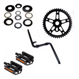 Kit Pédevela 165 Coroa 46d Jg Centro Pedal Bike Barra Forte
