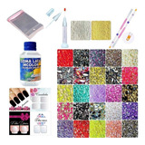 Kit Pedrarias Strass Joias P unhas Caviar Cartões Goma Laca