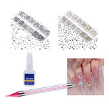 Kit Pedrinhas Unhas Furta cor E Prata   Cola   Caneta Strass