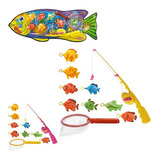 Kit Pega Peixe Brinquedo Pescaria Com Vara 8 Peixes Pescar