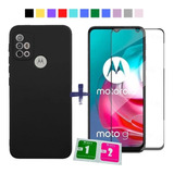 Kit Película 3d Capa Silicone Para Moto G10 G20 G30 Case Cor Pink