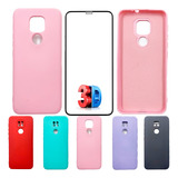 Kit Película Capa Silicone Veludo Para G9 Play E7 Plus