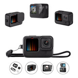 Kit Película Vidro Capinha De Silicone Gopro Hero 9 Black