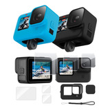 Kit Película Vidro Gopro Hero 9 10 Black Capinha Silicone