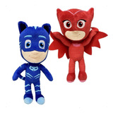 Kit Pelúcias Pj Masks Menino Gato 45cm 3 Anos Corujita