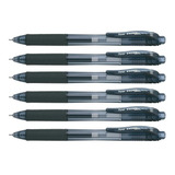Kit Pentel Caneta Retrátil Energel Bln105 Preta X 6 Unidades
