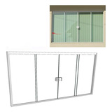 Kit Perfil Alumínio Janela 4 Folha 1 50x1 00 Branco S Vidro